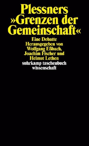 Buchcover und Innenansicht für das Buch: Plessners »Grenzen der Gemeinschaft«