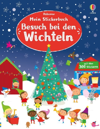 Buchcover und Innenansicht für das Buch: Mein Stickerbuch: Besuch bei den Wichteln