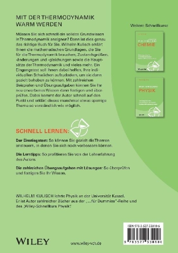 Buchcover und Innenansicht für das Buch: Wiley-Schnellkurs Thermodynamik