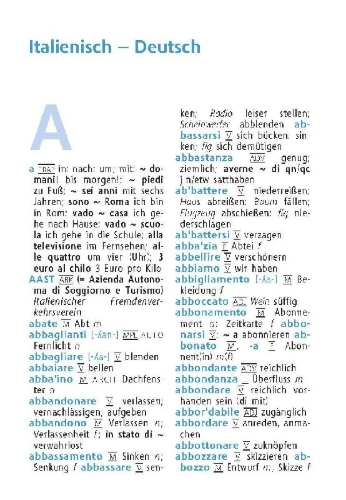 Buchcover und Innenansicht für das Buch: Langenscheidt Universal-Wörterbuch Italienisch