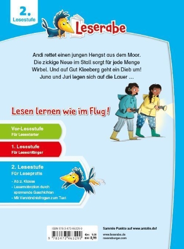 Buchcover und Innenansicht für das Buch: Leserabe 2. Lesestufe - Spannende Pferdegeschichten