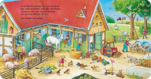 Buchcover und Innenansicht für das Buch: Mein allererstes Wimmelbuch: Auf dem Bauernhof - Mini