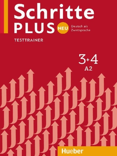 Buchcover und Innenansicht für das Buch: Schritte plus Neu 3+4 A2 Testtrainer mit Audio-CD