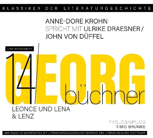 Buchcover und Innenansicht für das Buch: Ein Gespräch über Georg Büchner - Leonce und Lena & Lenz
