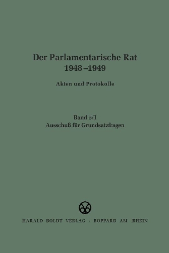 Buchcover und Innenansicht für das Buch: Ausschuß für Grundsatzfragen