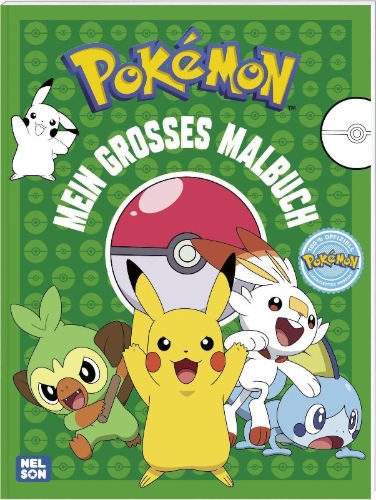 Buchcover und Innenansicht für das Buch: Pokémon Activity-Buch: Mein großes Malbuch