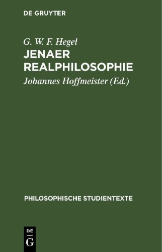 Buchcover und Innenansicht für das Buch: Jenaer Realphilosophie
