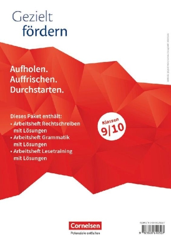 Buchcover und Innenansicht für das Buch: Gezielt fördern 9./10. Schuljahr. Thematische Arbeitshefte im Paket