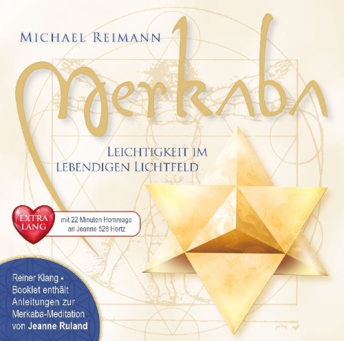 Buchcover und Innenansicht für das Buch: MERKABA EXTRA LANG [mit 22 Minuten Hommage an Jeanne Ruland in 528 Hertz]