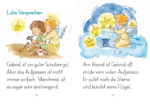 Buchcover und Innenansicht für das Buch: LESEZUG/1. Klasse: Lukis Schutzengel hat viel zu tun