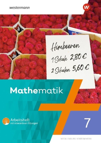 Buchcover und Innenansicht für das Buch: Mathematik 7. Arbeitsheft mit interaktiven Übungen. Für Regionale Schulen in Mecklenburg-Vorpommern