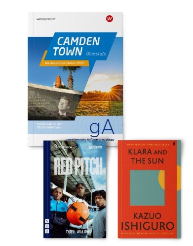 Buchcover und Innenansicht für das Buch: Camden Town Oberstufe. Abiturpaket Niedersachsen 2028 für Schülerinnen und Schüler Grundlegendes Anforderungsniveau