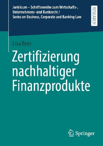 Buchcover und Innenansicht für das Buch: Zertifizierung nachhaltiger Finanzprodukte