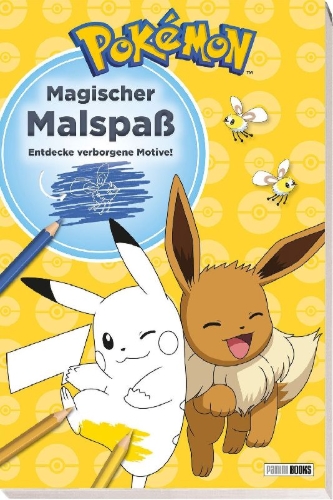 Buchcover und Innenansicht für das Buch: Pokémon: Magischer Malspaß - Entdecke verborgene Motive!