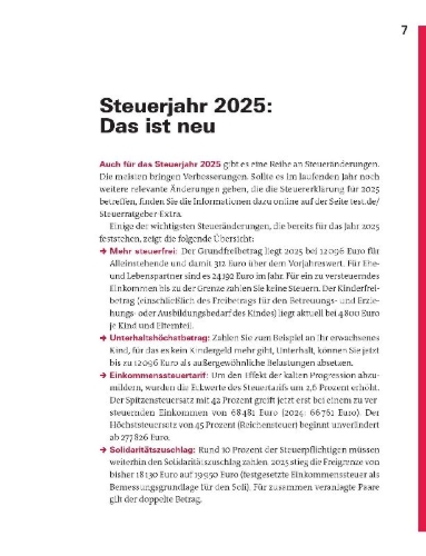 Buchcover und Innenansicht für das Buch: Steuererklärung 2025/2026 - Arbeitnehmer, Beamte