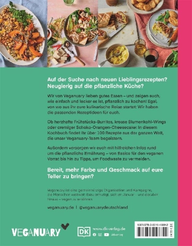 Buchcover und Innenansicht für das Buch: Veganuary