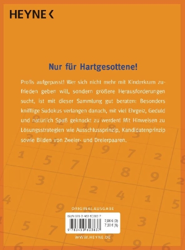 Buchcover und Innenansicht für das Buch: Hardcore-Sudoku
