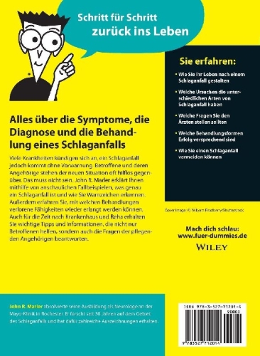 Buchcover und Innenansicht für das Buch: Zurück ins Leben nach dem Schlaganfall für Dummies