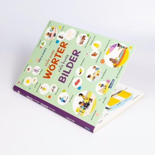 Buchcover und Innenansicht für das Buch: viele erste WÖRTER viele bunte BILDER