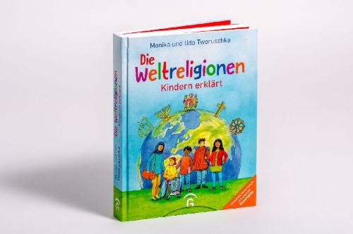 Buchcover und Innenansicht für das Buch: Die Weltreligionen - Kindern erklärt