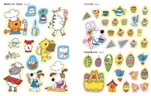 Buchcover und Innenansicht für das Buch: Mein erstes Stickerbuch: Ostern