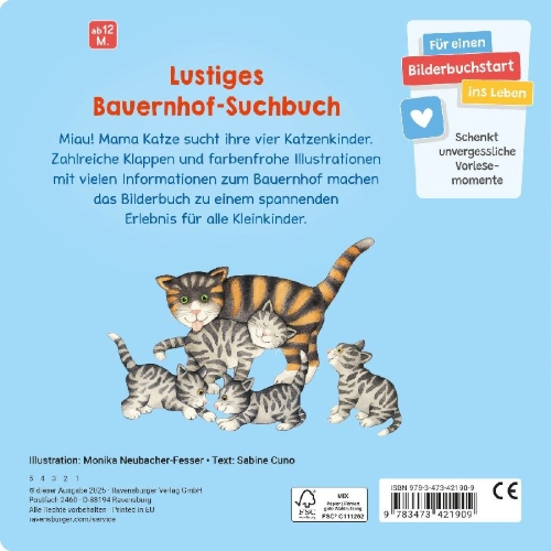 Buchcover und Innenansicht für das Buch: Unterwegs auf dem Bauernhof