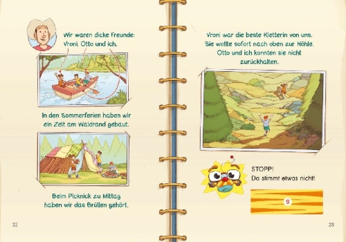 Buchcover und Innenansicht für das Buch: Tom Turbo - Lesestark - Die Höhle des roten Drachen