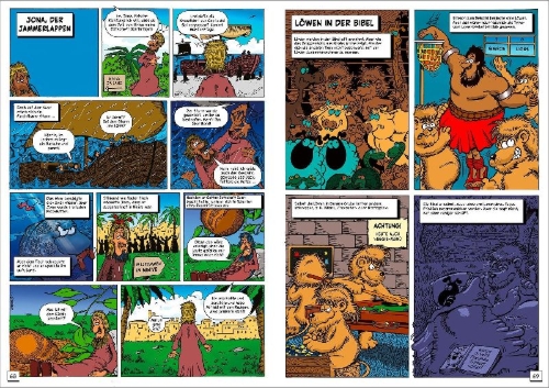 Buchcover und Innenansicht für das Buch: The Lion Kids Bible Comic