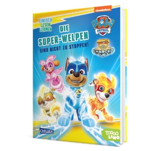 Buchcover und Innenansicht für das Buch: PAW Patrol Erstlesebuch: Die Super-Welpen sind nicht zu stoppen!
