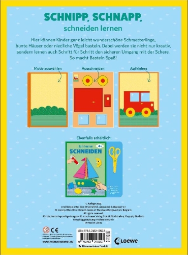 Buchcover und Innenansicht für das Buch: J'apprends à Découper
