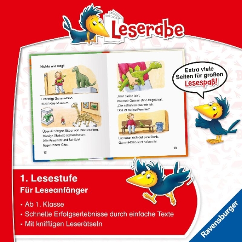 Buchcover und Innenansicht für das Buch: Dinoabenteuer für Erstleser - Leserabe 1. Klasse - Erstlesebuch für Kinder ab 6 Jahren