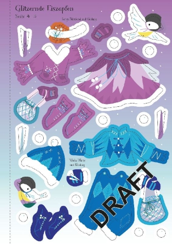 Buchcover und Innenansicht für das Buch: Mein erstes Anziehpuppen-Stickerbuch: Wilma, die Weihnachtsfee