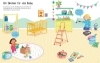 Buchcover und Innenansicht für das Buch: Mein erstes Stickerbuch: Wir bekommen ein Geschwisterchen,  Ein Tag in der Schule, Alle meine Freunde