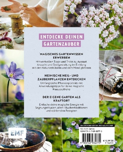 Buchcover und Innenansicht für das Buch: Gartenmomente: Magie im Garten