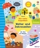 Buchcover und Innenansicht für das Buch: Mein buntes Klappenbuch: Wetter und Jahreszeiten