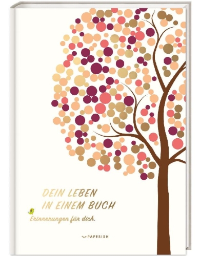Buchcover und Innenansicht für das Buch: DEIN LEBEN IN EINEM BUCH (beige)