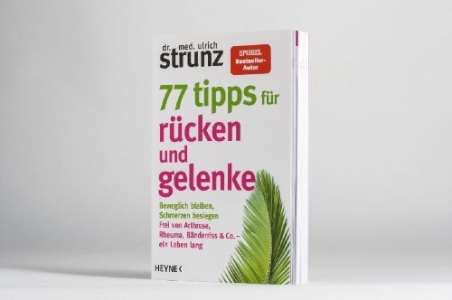 Buchcover und Innenansicht für das Buch: 77 Tipps für Rücken und Gelenke