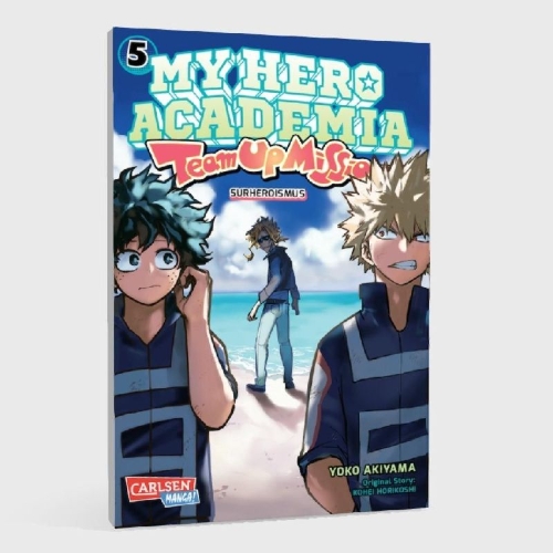 Buchcover und Innenansicht für das Buch: Boku no Hero Academia: Team Up Mission