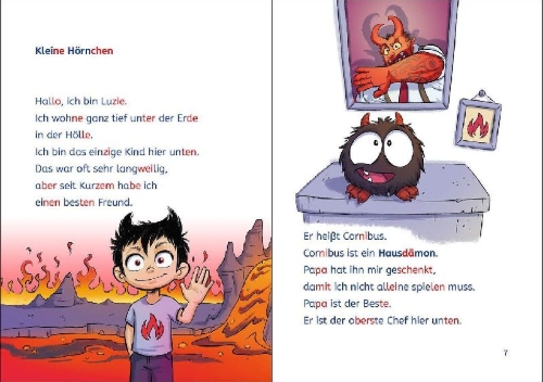 Buchcover und Innenansicht für das Buch: Leselöwen 2. Klasse - Ein teuflisches Abenteuer