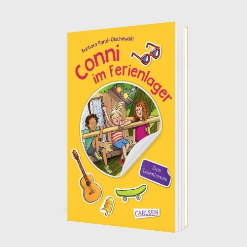 Buchcover und Innenansicht für das Buch: Abenteuerspaß mit Conni: Conni im Ferienlager