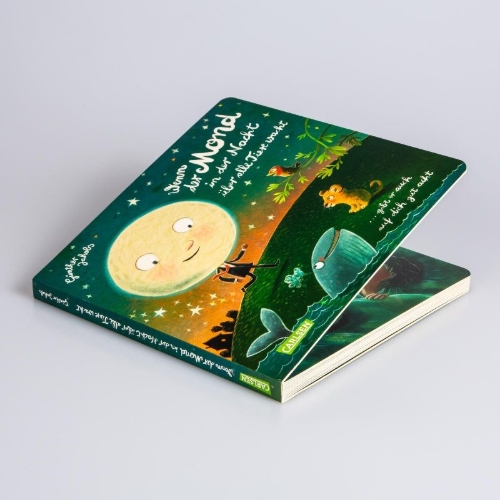 Buchcover und Innenansicht für das Buch: Wenn der Mond in der Nacht über alle Tiere wacht ... gibt er auch auf dich gut acht