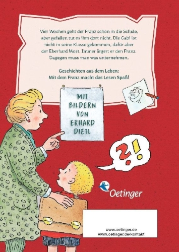 Buchcover und Innenansicht für das Buch: Schulgeschichten vom Franz