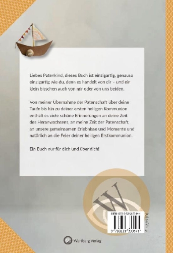Buchcover und Innenansicht für das Buch: Meinem Patenkind zur Erstkommunion