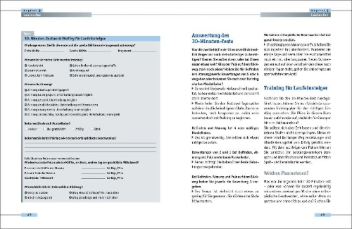 Buchcover und Innenansicht für das Buch: Optimales Lauftraining
