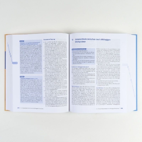 Buchcover und Innenansicht für das Buch: Statistik und Forschungsmethoden