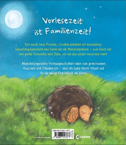 Buchcover und Innenansicht für das Buch: Zeit zum Vorlesen, Zeit zum Kuscheln - Die schönsten Einschlafgeschichten für gute Träume
