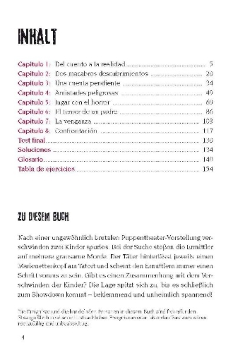 Buchcover und Innenansicht für das Buch: Marionetas de la muerte