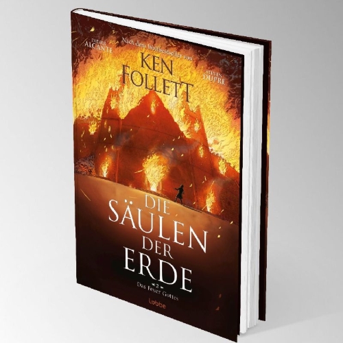 Buchcover und Innenansicht für das Buch: Les Pilliers de la Terre - Tome 02: Le feu de Dieu