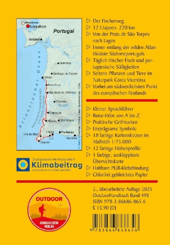 Buchcover und Innenansicht für das Buch: Portugal: Fischerweg von der Praia de São Torpes bis Lagos