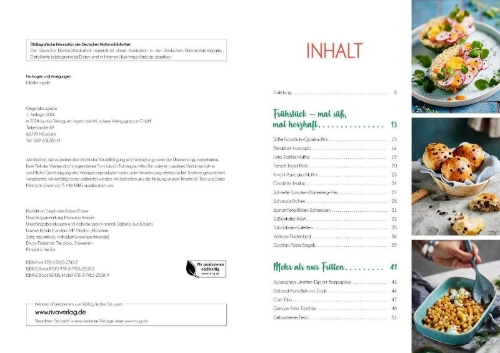 Buchcover und Innenansicht für das Buch: Das Airfryer-Kochbuch: Vegetarisch